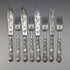 1840 British Antique Pure Silver Handle Fish Cutlery, 4 Pairs, William Sansom